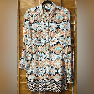 New Directions Tunic Top with Southwestern Pattern